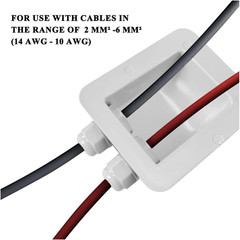 Solar Double Cable Entry Gland Weatherproof ABS PG7 RV Boat Camper 2-6mm Cable