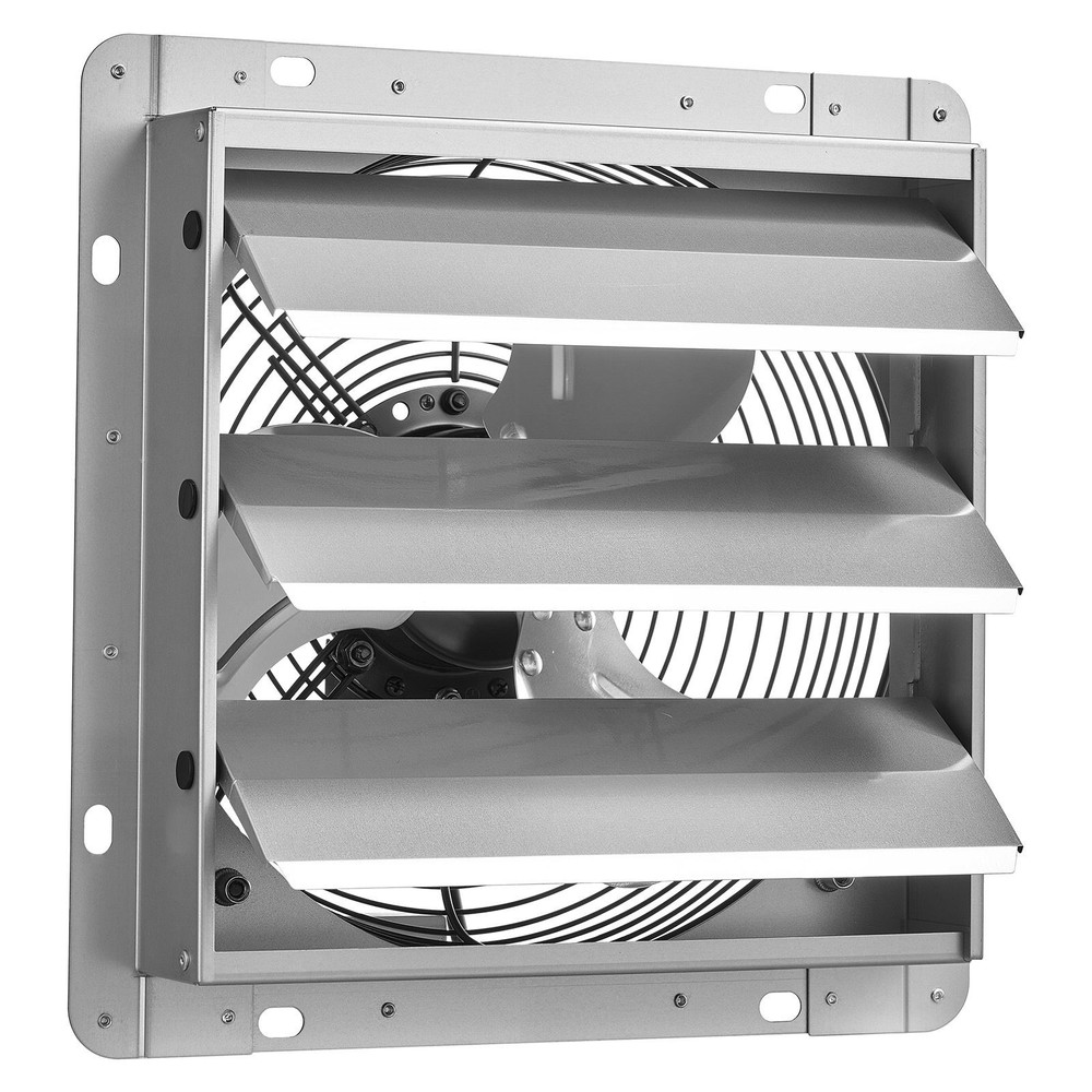 10 Inch Shutter Exhaust Fan Wall Mounted 874 CFM Automatic Louvers, Sturdy Steel