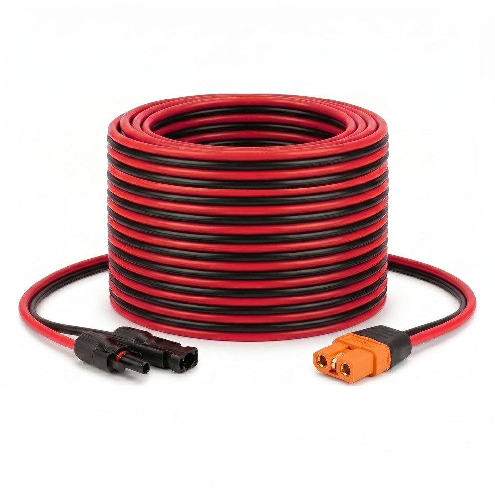 25FT 10AWG Solar Panel XT60i Extension Cable Adapter Connector for Power Station