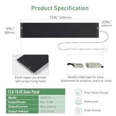 12.6V/16.4V 5.9W Solar Panel Charger for Motorized Blinds, Solar Charger with