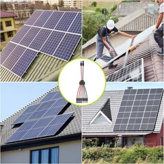 Tool-Free Waterproof Solar Panel Parallel Connector – 2 to 4 Y Branch Adapter…