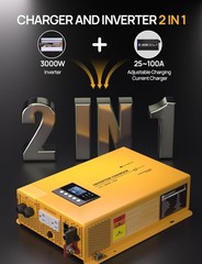 ECO-WORTHY 3000W 12V Pure Sine Wave Inverter Charger,12V DC to 120V AC Converter