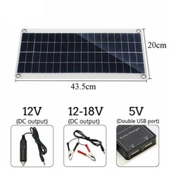 50W 80W 100W Solar Panel Kit 12V 30A Battery Charger Controller for Caravan Boat