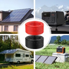 8 AWG Solar Cable 100FT Red + 100FT Black Tinned Copper Wire, 8 Gauge Solar P…