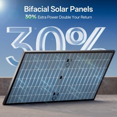 JJN 550 Watt Bifacial Solar Panels 2PCS,12/24/48 Volt 1100 Watt Solar Panel,M…