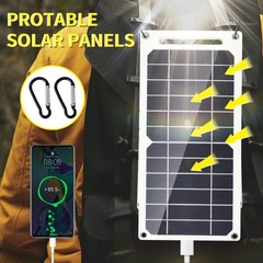 20W Portable Mini Solar Panel USB Type-C 5V Charger Power Bank Outdoor For Phone