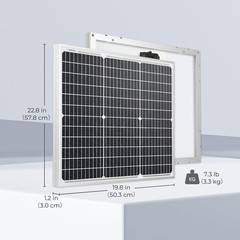 High-Performance 50W 12V Solar Panel Monocrystalline 22% EL Tested Off-Grid