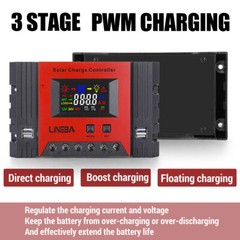 30-100A Solar Panel Regulator Charge Controller 12V/24V/48V Auto Focus Tracking