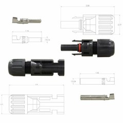 10 Pairs of Solar Panel Cable Connectors Set with M/F Waterproof Adapters