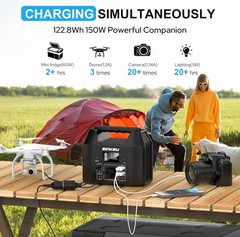 122.8Wh Solar Generator SinKeu LiFePO4 Power Bank