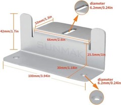 SUNMAK 16 Units per Set Solar Panel Mounting Z Brackets Solar Panel Mounting