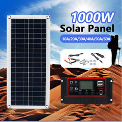 Portable Solar Panel 10A-100A Controller Solar Charger Outdoor Battery Supply