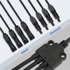 Y Branch Solar Panel Cable 4 in 1 Adapter Connector Caravan Off Grid System Wire