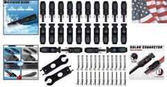 24 PCS Solar Connectors Male & Female Panel Cable Connectors with 2Pcs Spanne…