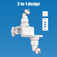 2 in 1 Gutter Mount for Outdoor Camera and Solar Panel, 360°Adjustable