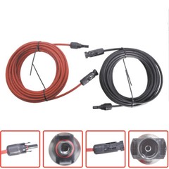 New Solar Panel Extension Cable Wire Connector 1 Pair 30ft Black + Red 12AWG