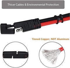 10Gauge Sae Extension Cable 10AWG – 6FT Sae to Sae Cable Battery Charger Exte…