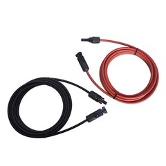 1Pair Solar Panel Extension Cable Wire Connector 12AWG 10ft Black + Red