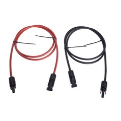 12 AWG Solar Panel Extension Cable Wire Connector 1 Pair 5ft Black + Red