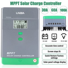 MPPT Solar Charge Controller Solar Panel Battery Regulator 12/24V Auto 100A LCD