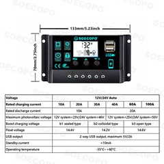 6000W-Complete Solar Panel Kit Solar Power Generator 100A Home 110V/220V SystRB