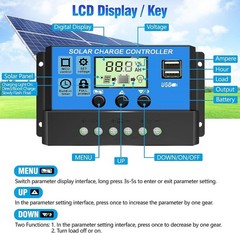 [Upgraded] 30A Solar Charge Controller, 12V/ 24V Solar Panel Regulator with A…