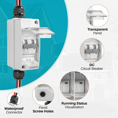 Solar Panel Disconnect Switch 400V 40A IP65 Waterproof Breaker Box for Solar