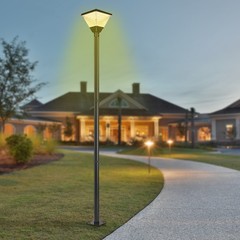 10ft Black Galvanized Steel Outdoor Parking Lot Lighting Post With Ground Cage