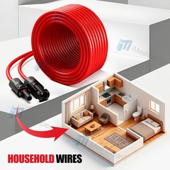 20FT Solar Extension Cable 10AWG Solar Panels Cable PV Wire w/ Connectors for RV