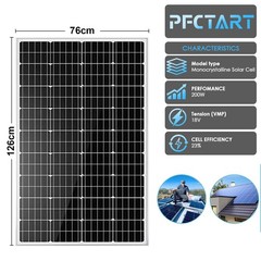 400W Solar Panel High Efficiency Monocrystalline Off Grid For Home RV Battery US