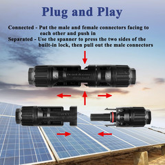 MUYI 22 PCS Solar Panel Connector Kit – 10 Pairs Connectors, 2 Spanner