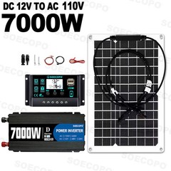 SOECOPO 7000W Peak Solar System Kit 12V To 110V 220V Inverter Generator