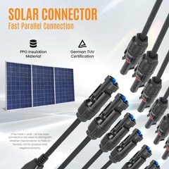Solar Panel Connector 6 to 1 Solar Y Branch Solar Panel Splitter 6Way Solar P…