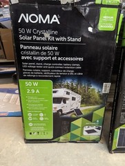 NEW IN BOX NOMA 50 Watt Crystalline Solar Panel Kit with Stand and Free Ship