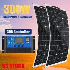 300W Solar Panel Kit 12V Battery Charger 30A Controller RV Trailer Camper Van