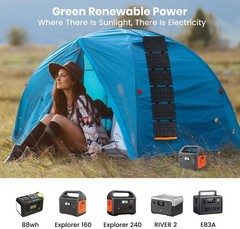 FlexSolar 60W Foldable Portable Solar Panel Charger IP67 Waterproof with PD3.0