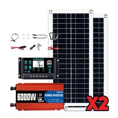 Ultimate 6000W Solar Power Bundle: Inverter DC 12V – AC 110V/220V+ 2pcs Solar