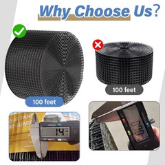 Durable Pigeon Guard 6x100ft – Black PVC Coated Galvanized Steel Wire Screen