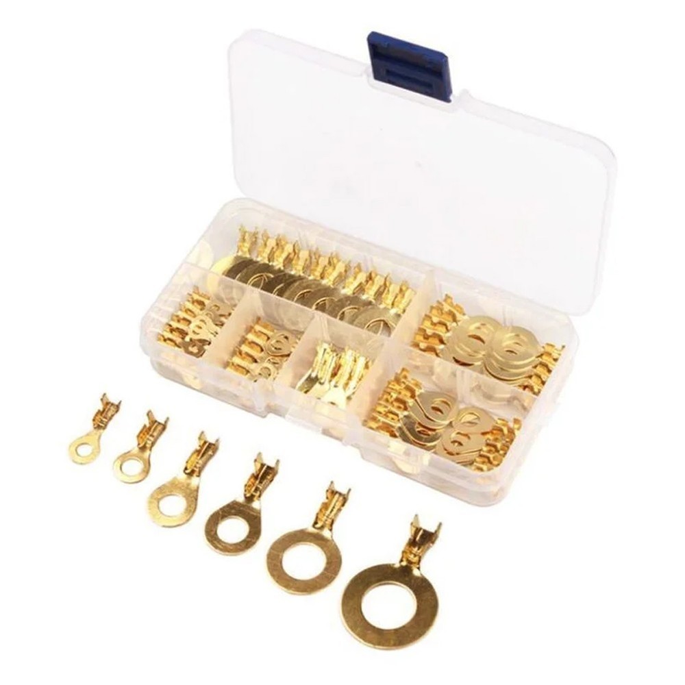 Cable Wire Connector Bare Terminal Brass Material Different Sizes Golden Color