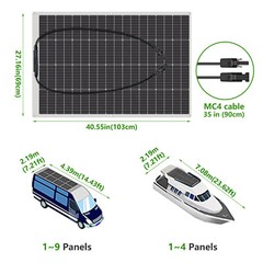 Pallet of 2 x 150 Watt Flexible Mono Solar Panel Efficiency IP68 Solar Off Grid