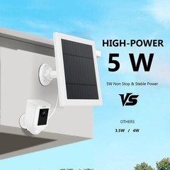 2 Pack Solar Charger for Ring Camera, 5W Waterproof Panel with 16.4ft Cable, Com