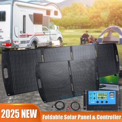 200W Portable Foldable Solar Panel Kit For Generator Power Station Camping Used