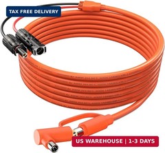 Solar Connector to DC 8mm Adapter Cable, 2M 6.6FT 12AWG+14AWG Solar Cable with D