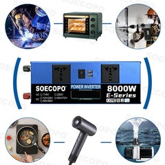 SOECOPO 8000W Peak Solar Kit 12V 24V to 110V/220V Inverter for RV Off-Grid CamVj