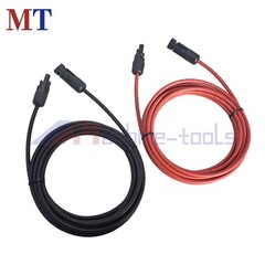 15 FT Black+Red 1 Pair 12AWG Solar Panel Extension Cable Wire Connector
