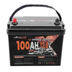 Marine Boat Battery 12V 100Ah LiFePO4, Built-in BMS, Expandable 20.48kWh