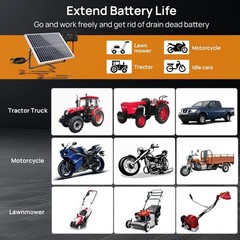25W 12V Solar Battery Trickle Charger Maintainer, Waterproof Solar Panel + Adjus