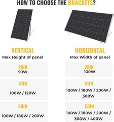 BougeRV 58in Adjustable Solar Panel Tilt Mount Brackets