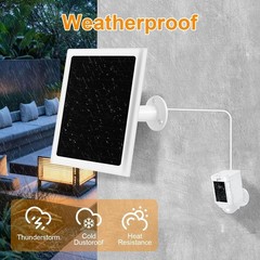 Waterproof Solar Panel Charger for Ring Camera, 6W Power Efficiency & Easy Mount