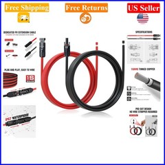 10ft 30A Solar Extension Cable, Waterproof, Mc4 Connectors